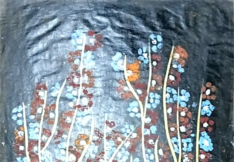 Midnight Blooms, handmade painting