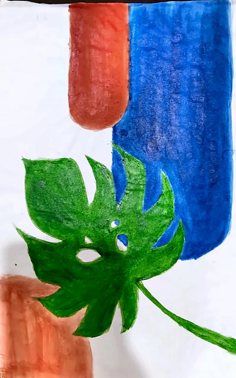 Monstera, handmade painting